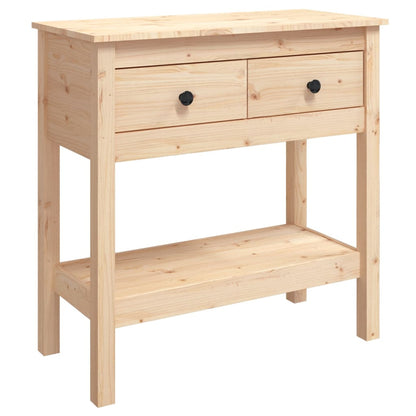 Mesa Consola Madera Maciza De Pino 75x35x75 Cm_0
