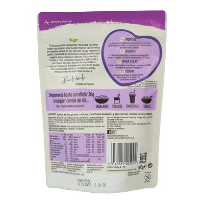 Semillas de Lino, Girasol, Calabaza, Chía y Bayas de Goji molidas Bio, Linwoods, 200 g