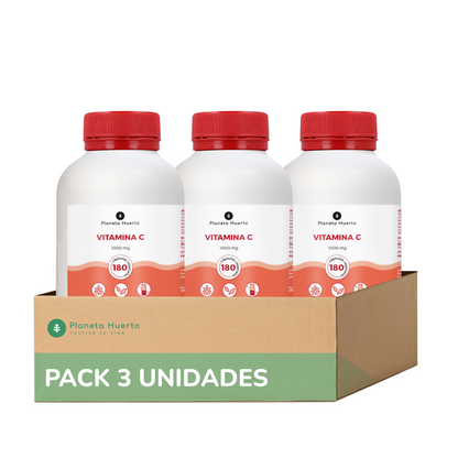 Pack 3xVitamina C 1000 mg Planeta Huerto 180 cápsulas vegetales