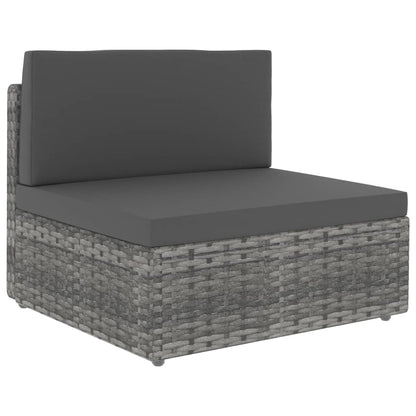 Vidaxl Juego De Muebles De Jardín 2 Piezas Ratán Sintético Gris_4