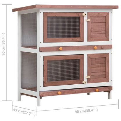 Vidaxl Jaula Conejera Con 4 Puertas Madera Marrón_2