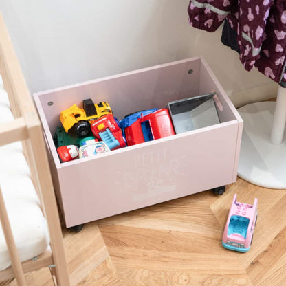 Well Home Cofre De Juguetes Rosa Con Ruedas Mdf 48x28x28,5cm