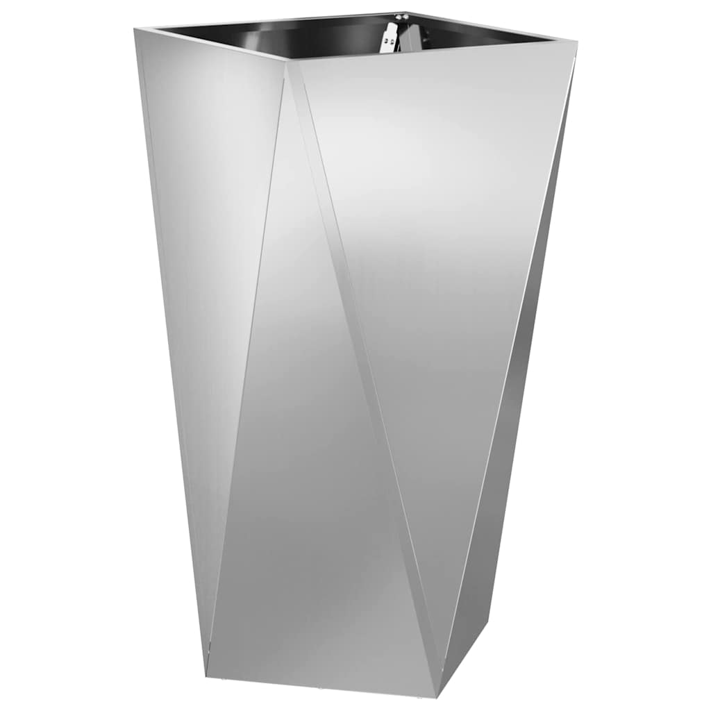 Jardinera 2 Pcs Plateado 40 X 40 X 75 Cm Acero Galvanizado_4