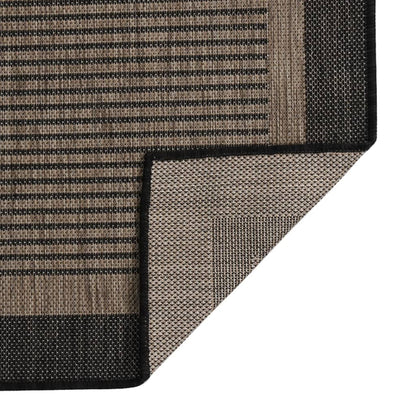 Alfombra De Exterior De Tejido Plano Marrón Oscuro 100x200 Cm_0