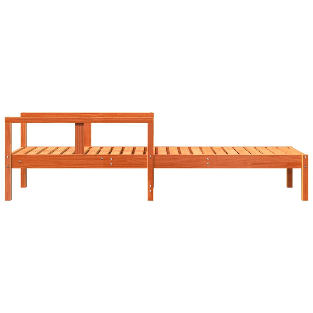 Tumbona De Madera Maciza De Pino Marrón Cera 199,5x62x55 Cm / Vetonek_3