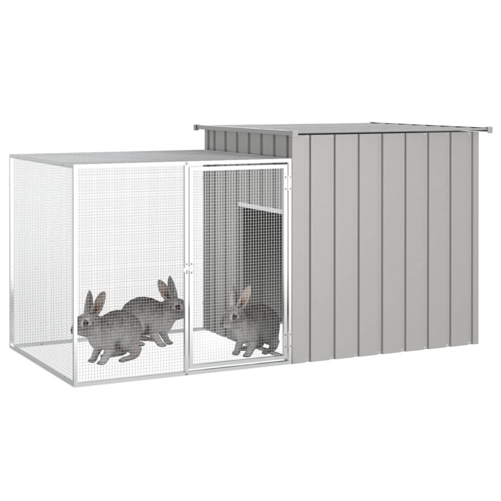 Vidaxl Jaula De Conejos Acero Galvanizado Gris 200x91x100 Cm_1