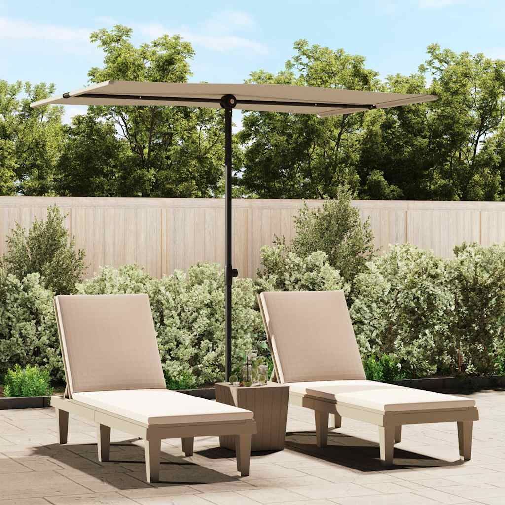 Vidaxl Sombrilla De Jardín Con Palo De Aluminio Taupe 2x1,5 M_1
