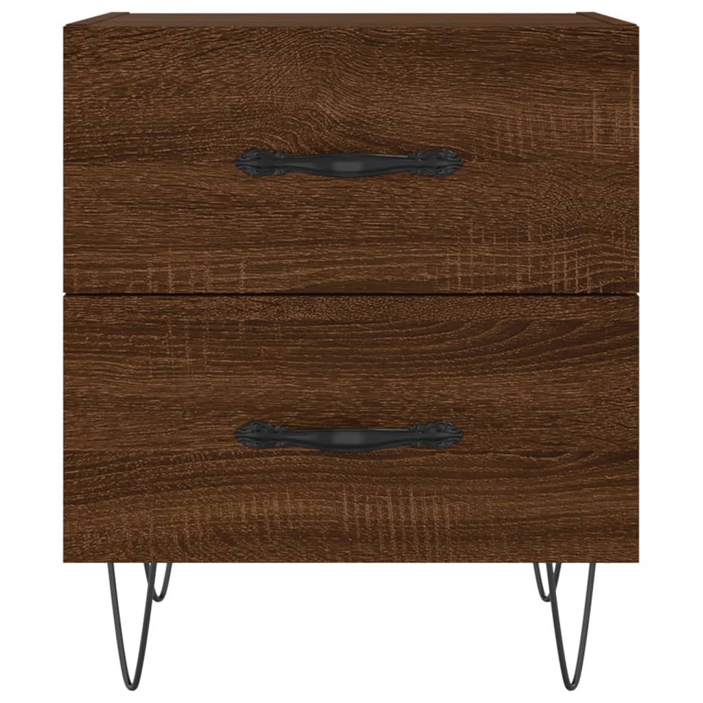 Mesita Noche 2 Uds Madera Ingeniería Marrón Roble 40x35x47,5 Cm_4