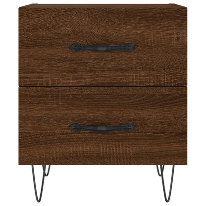 Mesita Noche 2 Uds Madera Ingeniería Marrón Roble 40x35x47,5 Cm_4