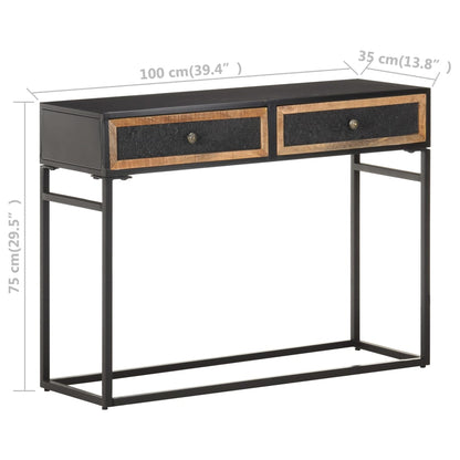 Mesa Consola Madera Maciza De Mango 100x35x75 Cm_4