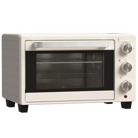 Homcom Horno Eléctrico De Sobremesa De 21l 1400w Con Temporizador Crema_0