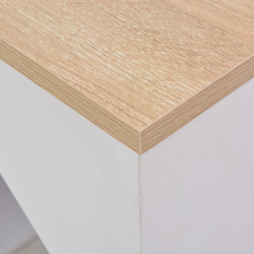 Mesa De Bar Con Estantería Blanca 115x59x200 Cm_2