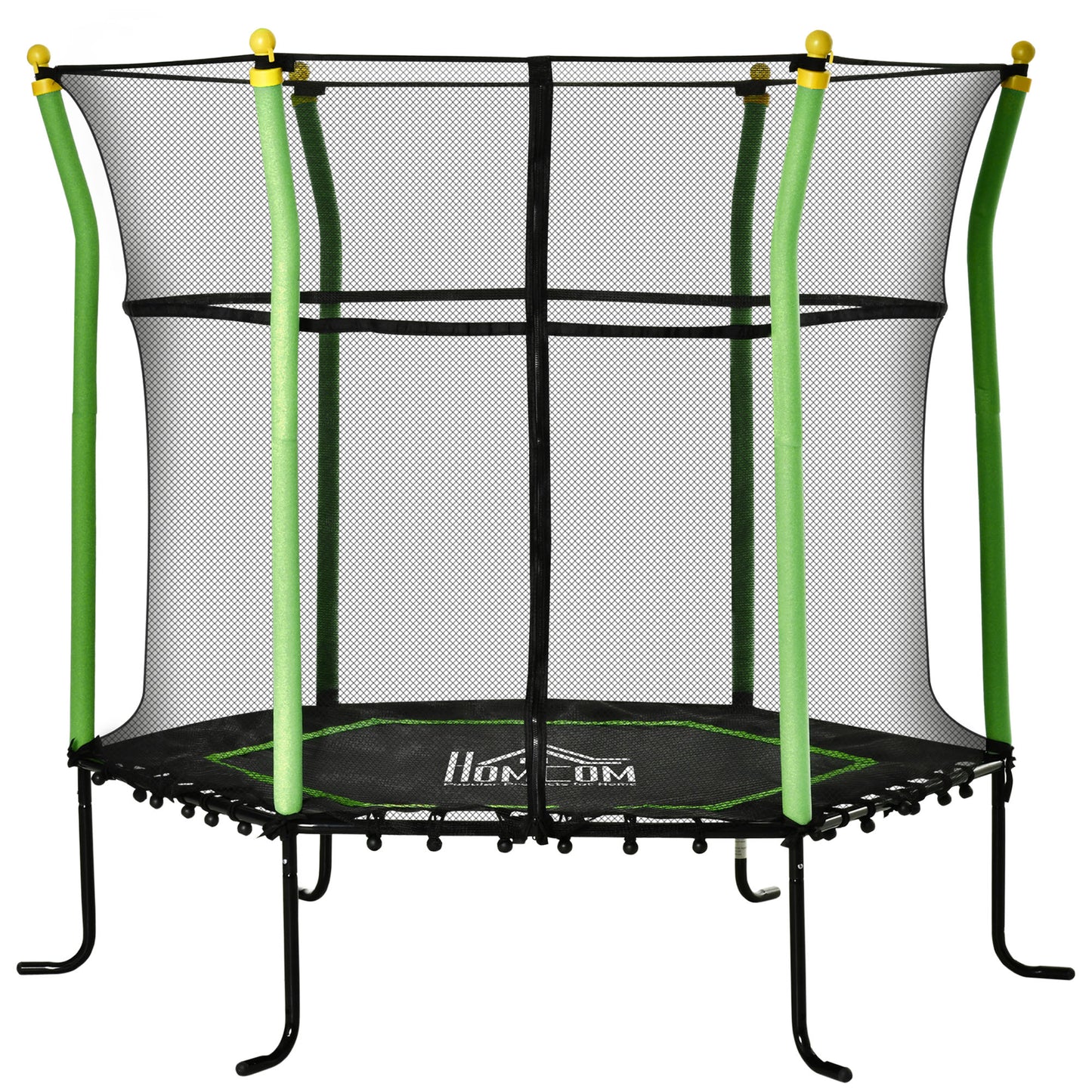 Homcom Trampolín Infantil Con Red De Seguridad Ø163,5x163,5 Cm Verde_0