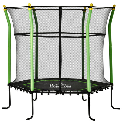 Homcom Trampolín Infantil Con Red De Seguridad Ø163,5x163,5 Cm Verde_0