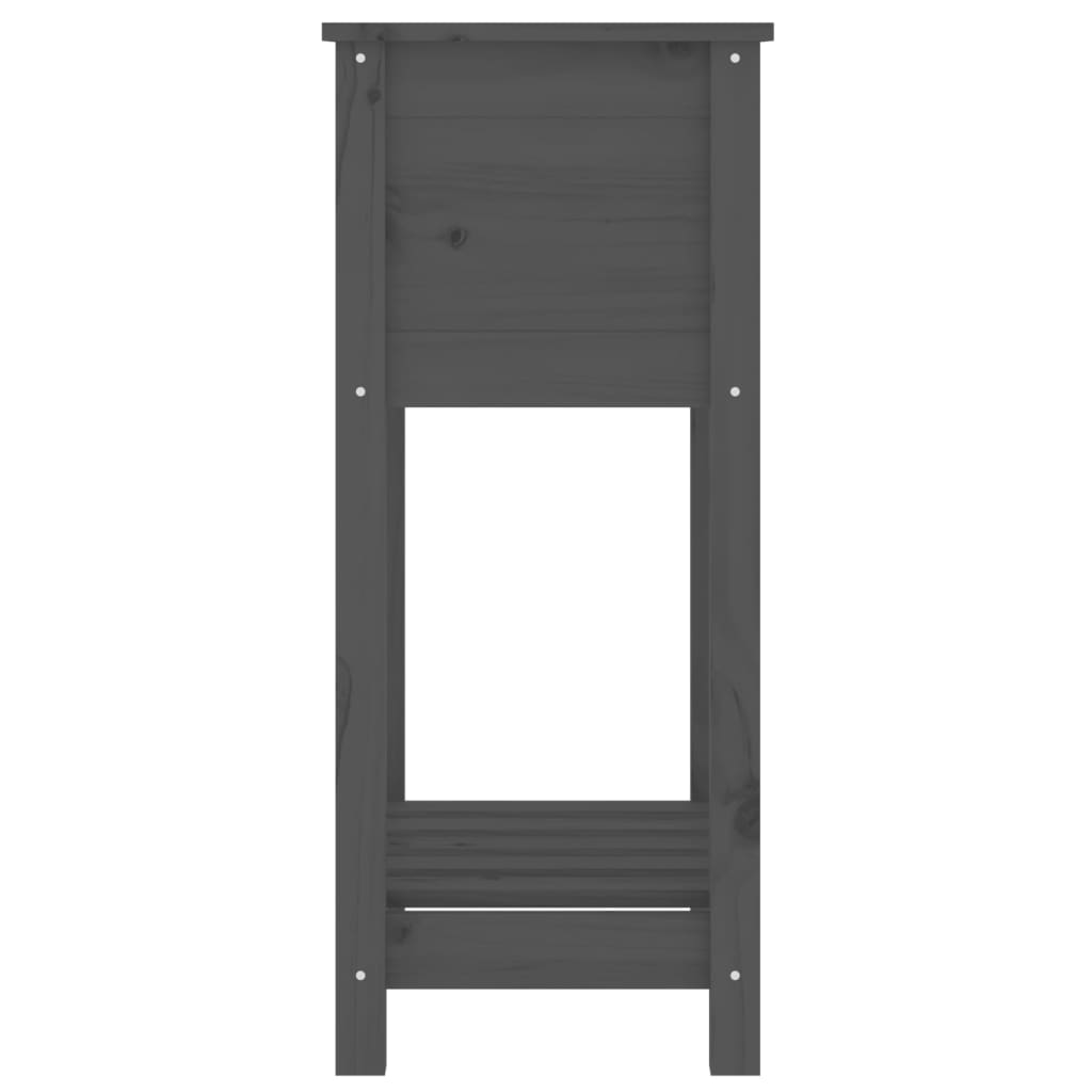 Jardinera De Madera Maciza De Pino Gris 54x34,5x81 Cm_5