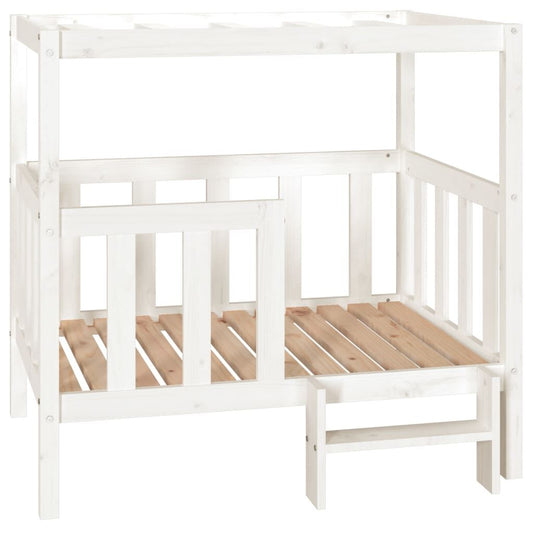 Vidaxl Cama Para Perros Madera Maciza De Pino Blanco 105,5x83,5x100 Cm_0