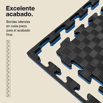Jowy Tatami Puzzle 2,5cm 100x100cm – Superficie 5 Líneas Negro/azul_2