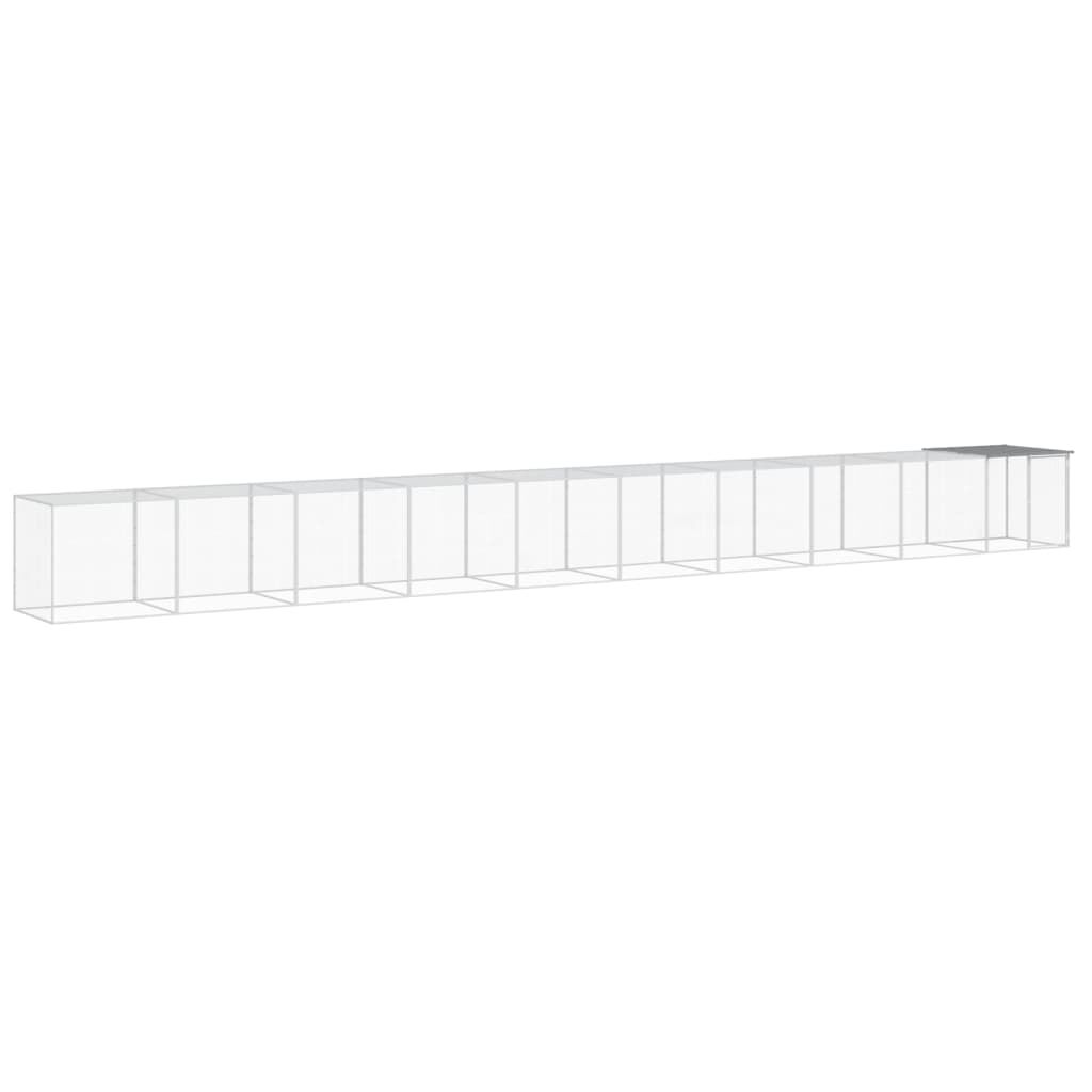 Vidaxl Gallinero Con Techo Acero Galvanizado Gris Claro 1003x98x90 Cm_0