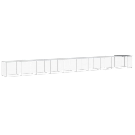 Vidaxl Gallinero Con Techo Acero Galvanizado Gris Claro 1003x98x90 Cm_0