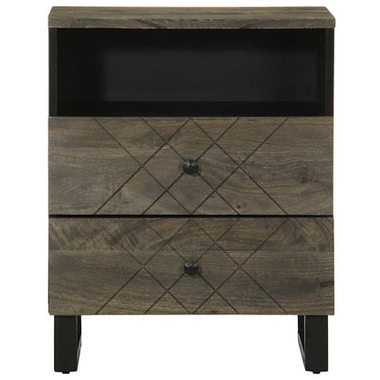 Mesilla De Noche Negra 50x33x62 Cm Madera Maciza Mango_1