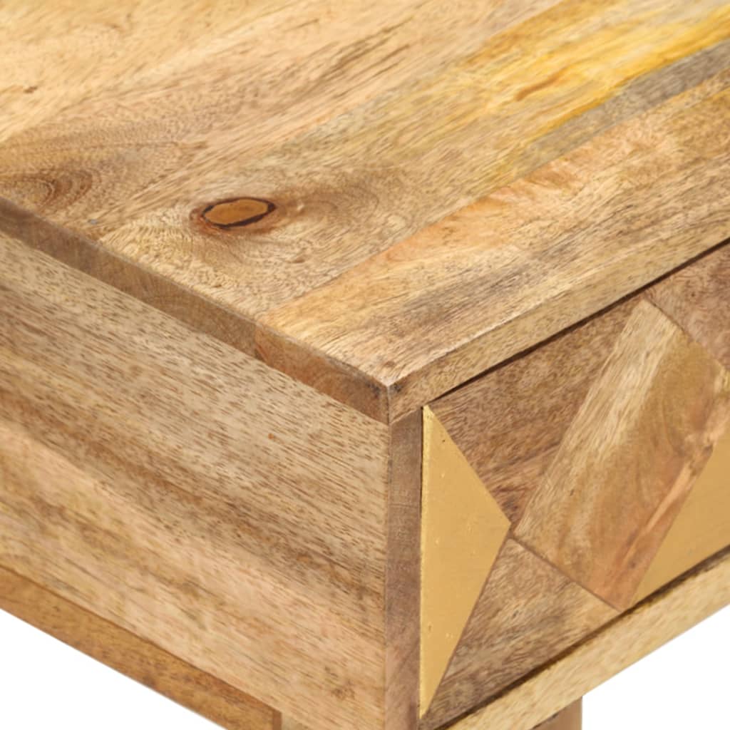 Mesita De Noche De Madera Maciza De Mango 43x30x58 Cm_4