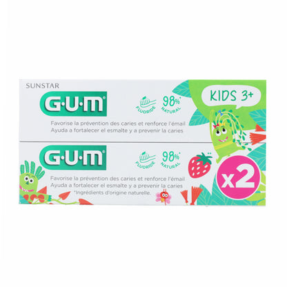 Kids duo pack gel dent sabor fresa Gum 2x50ml