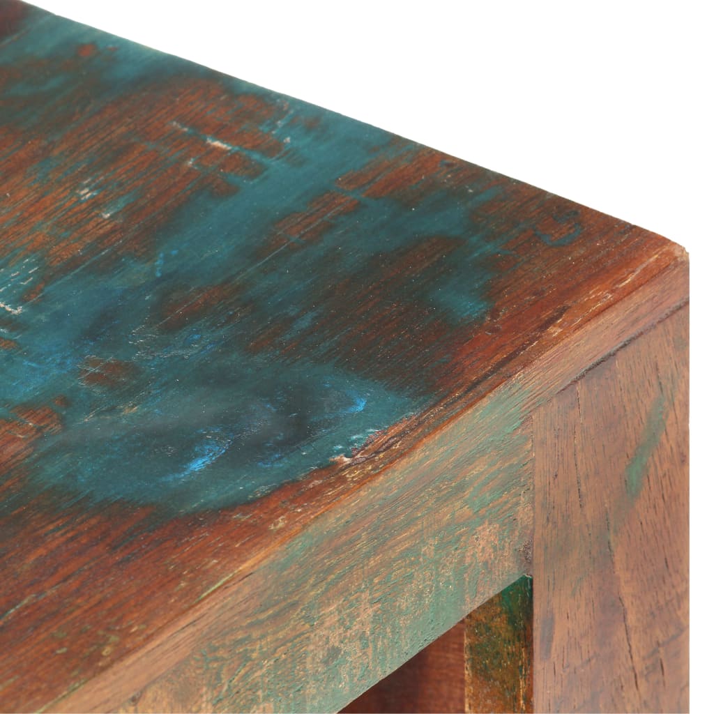 Mesita De Noche De Madera Maciza Reciclada 40x30x50 Cm_3
