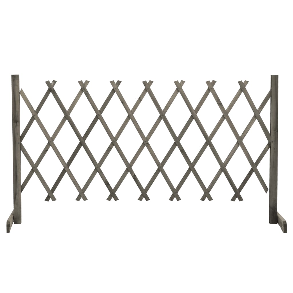 Valla De Jardín Enrejado Madera Maciza De Abeto Gris 150x80 Cm / Vetonek_0