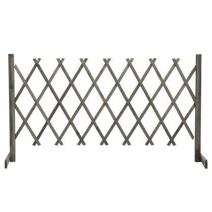 Valla De Jardín Enrejado Madera Maciza De Abeto Gris 150x80 Cm / Vetonek_0
