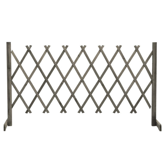 Valla De Jardín Enrejado Madera Maciza De Abeto Gris 150x80 Cm / Vetonek_0