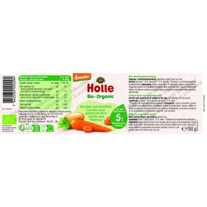 Tarrito de Zanahoria &amp; patata Demeter a partir 7 meses Holle 190gr
