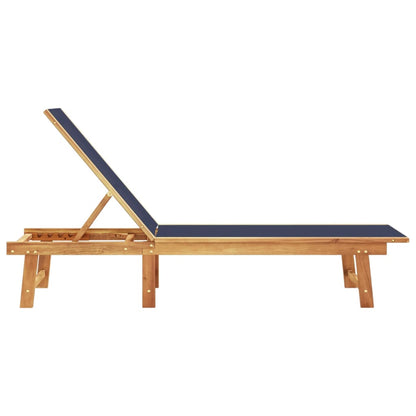 Tumbona De Madera Maciza De Acacia Y Textileno Azul / Vetonek_2