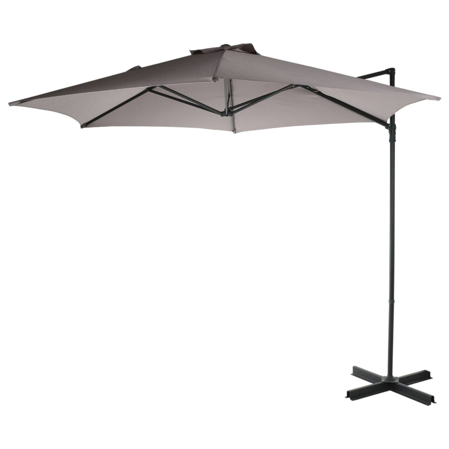 Well Home - Sombrilla Colgante Push Up Ø270cm Topo Con Base De Acero Cruzado