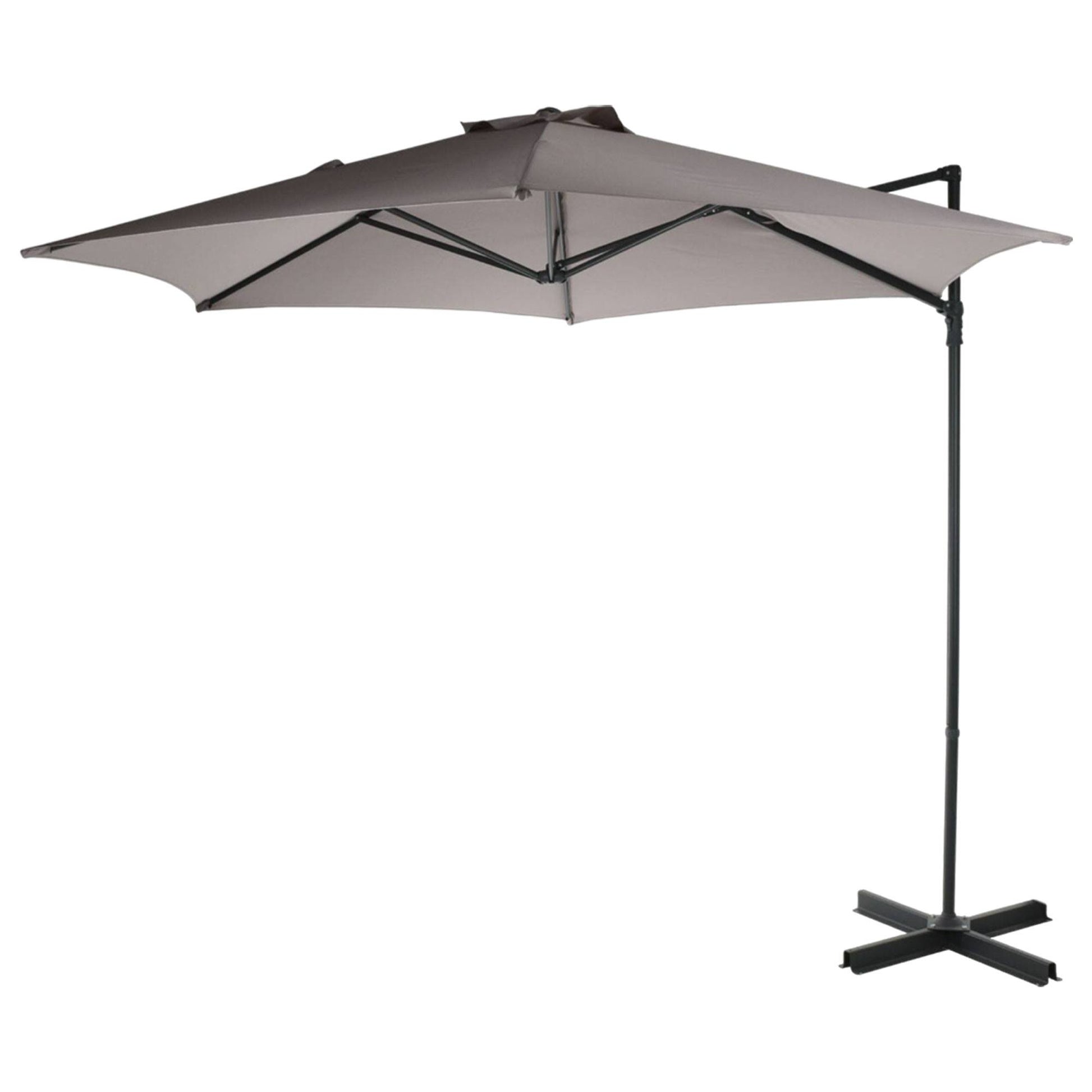 Well Home - Sombrilla Colgante Push Up Ø270cm Topo Con Base De Acero Cruzado