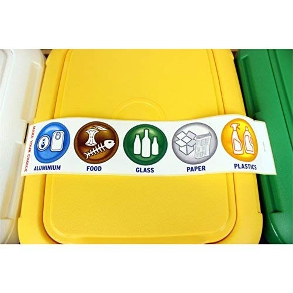 Set 3 Papeleras De Reciclaje De 75 Litros En Total Fabricadas En Plástico 79 X 33 X 48 Cm