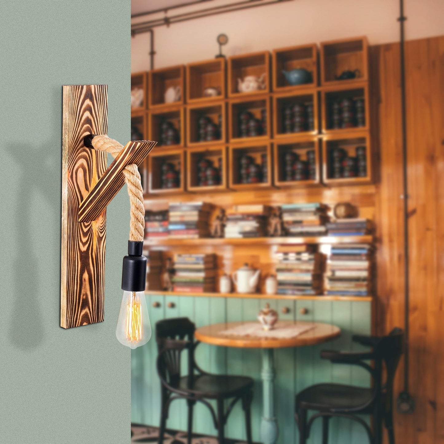 Aplique De Pared, Madera , Madera, 9x17x45, Casquillo 1 X E 27 Max 40 W_4