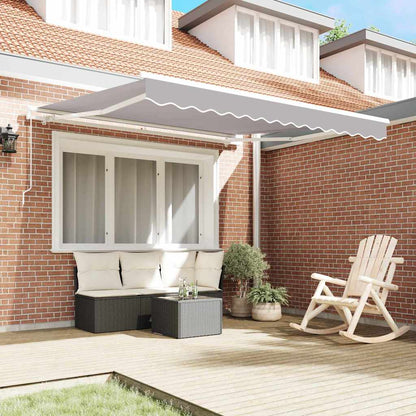 Toldo Retráctil Gris Claro 350 X 250 Cm Poliéster Y Aluminio_2