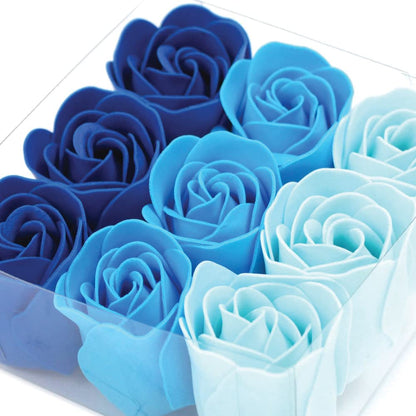 Pack 20 Cajas 9 Rosas De Jabón (azul) - Flores Con Pétalos De Jabón Perfumados - Regalo Original Para Días Especiales_1