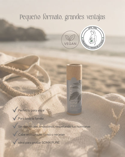 Desodorante sólido natural sin aluminio y sin perfume para piel sensible | SOMA PURE Viaje 10 ml_3