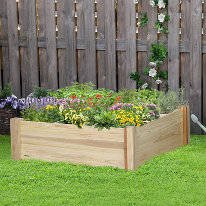 Outsunny Huerto Urbano Madera Cuadrada Para Cultivos Plantas Flores 90x90x28cm_1