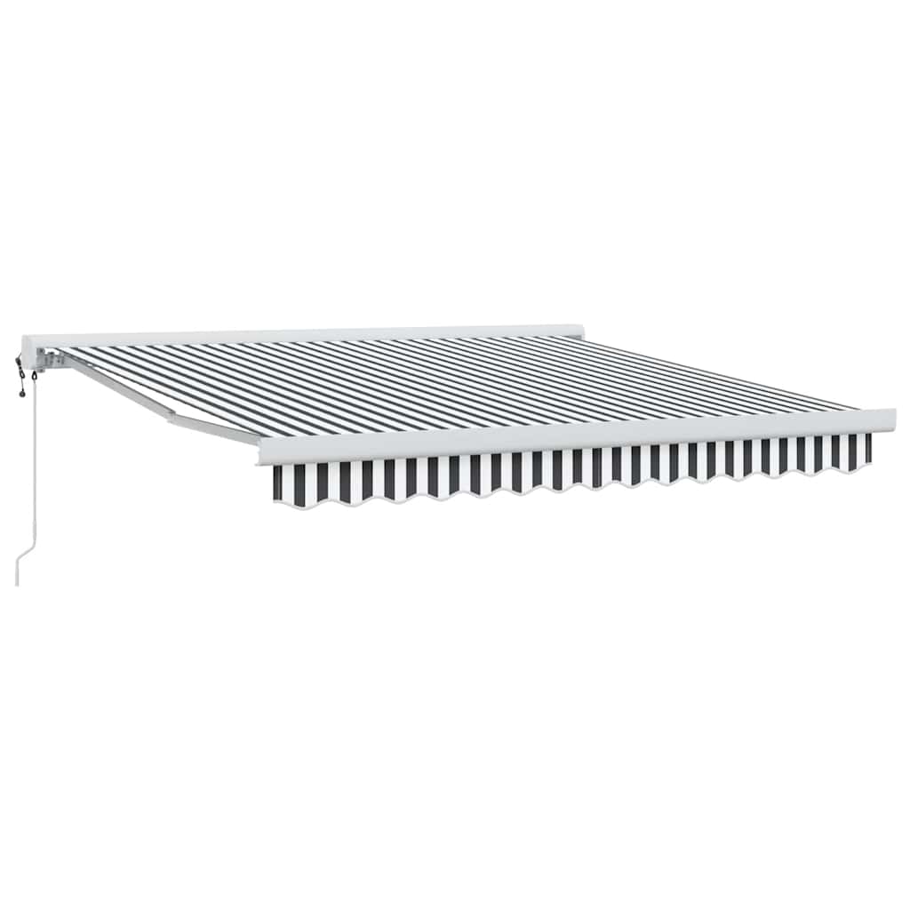 Toldo Retráctil Aluminio Y Tela Gris Antracita Y Blanco 3x2,5 M_0