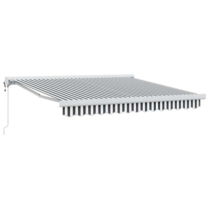 Toldo Retráctil Aluminio Y Tela Gris Antracita Y Blanco 3x2,5 M_0