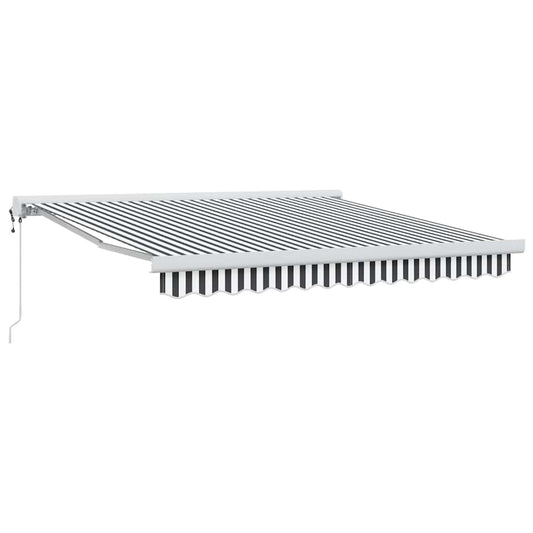 Toldo Retráctil Aluminio Y Tela Gris Antracita Y Blanco 3x2,5 M_0