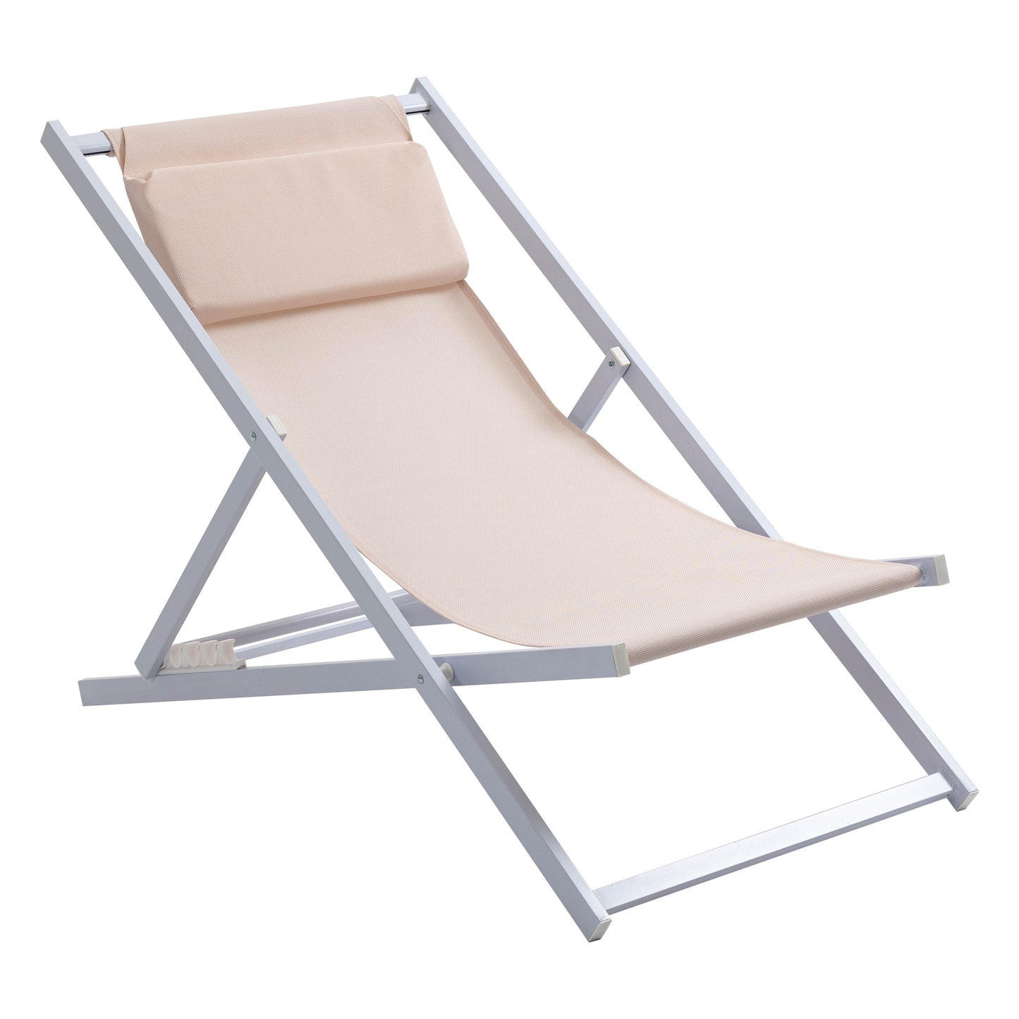 Outsunny Conjunto De 2 Tumbonas Reclinables Y Plegables 58x96,5x91,5 Cm Beige_4