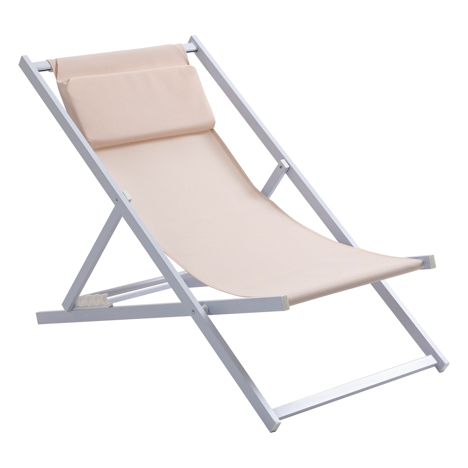 Outsunny Conjunto De 2 Tumbonas Reclinables Y Plegables 58x96,5x91,5 Cm Beige_4