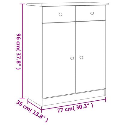 Mueble Zapatero Alta Madera Maciza De Pino Blanco 77x35x96 Cm / Vetonek_1