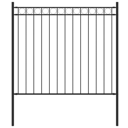 Valla De Jardín De Acero Negro 1,7x0,8 M / Vetonek_0