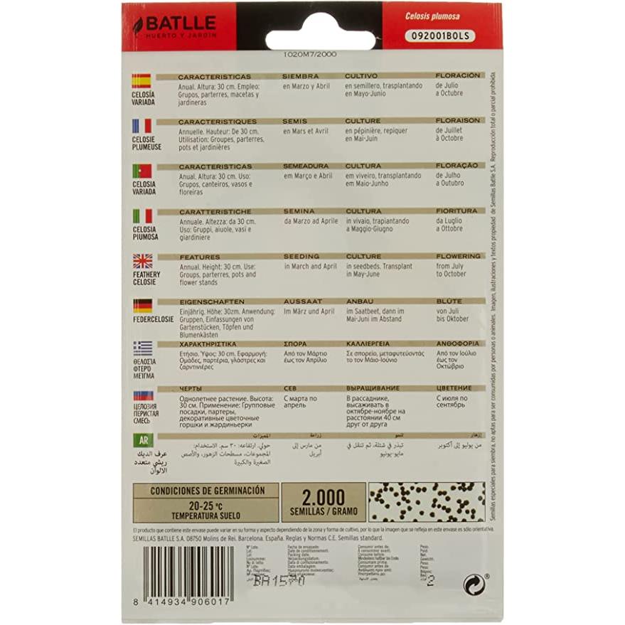 Semillas de Celosía plumosa variada Batlle
