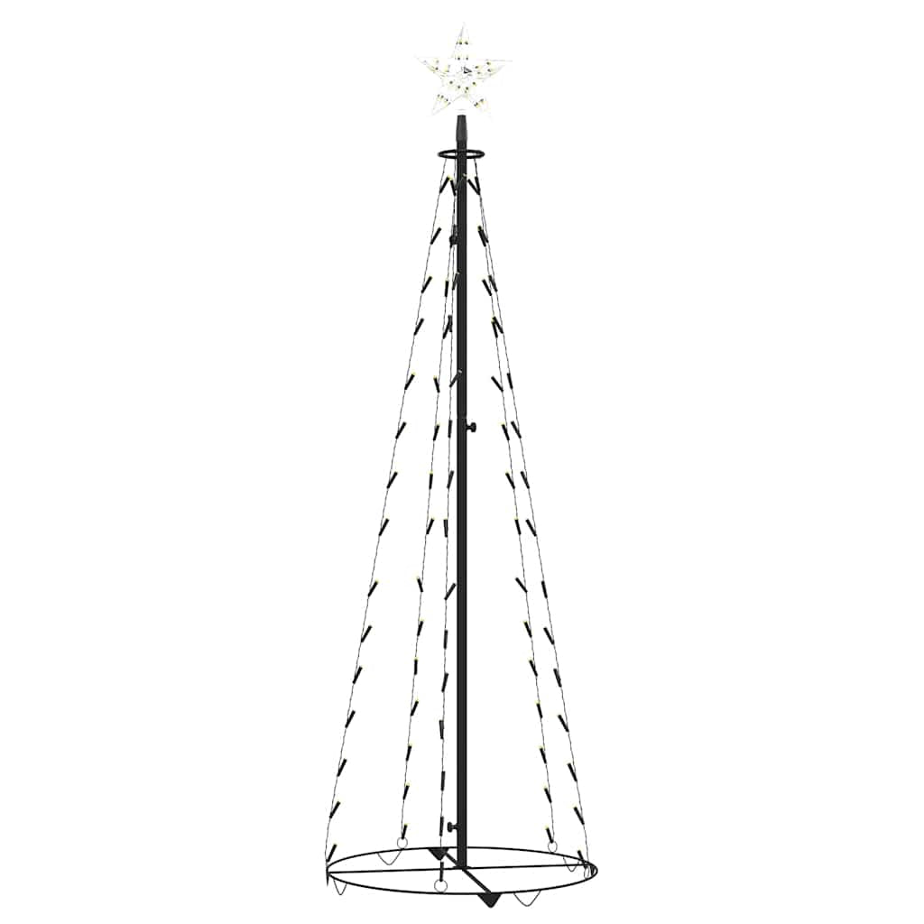 Vidaxl Árbol De Navidad Cónico 84 Led Blanco Cálido 50x150 Cm_3