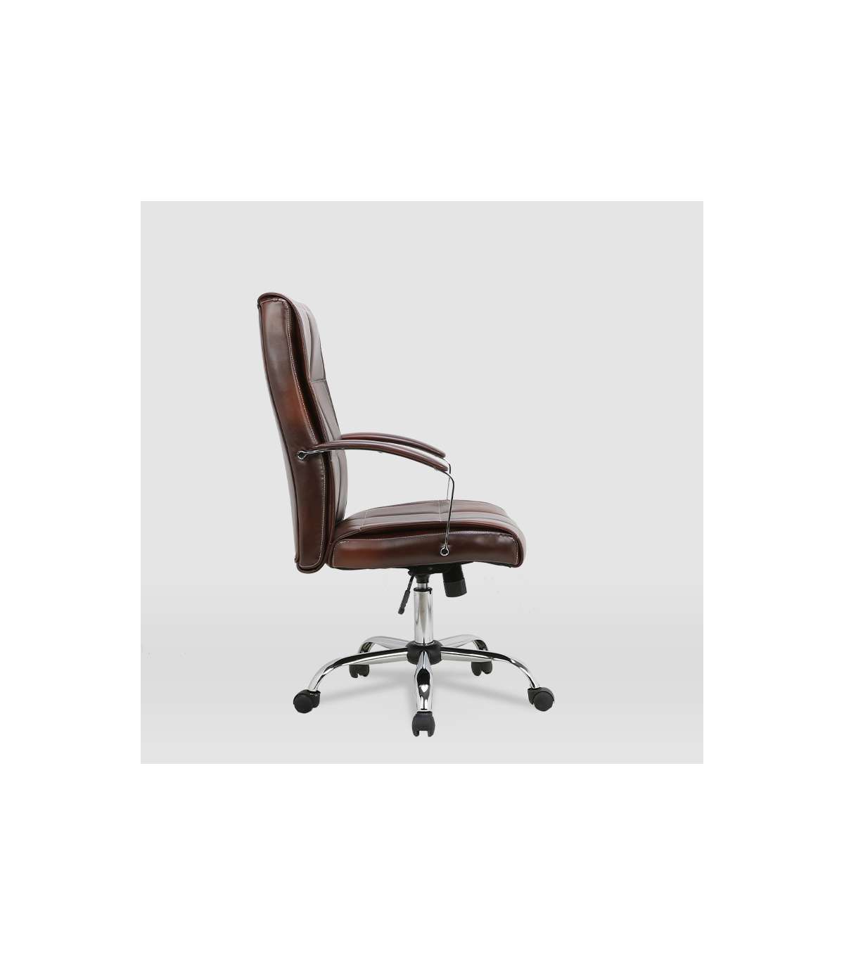Silla De Oficina Belinda En Piel Sintética Marrón Envejecido. Alto: 110/119.5cm Ancho: 6_2